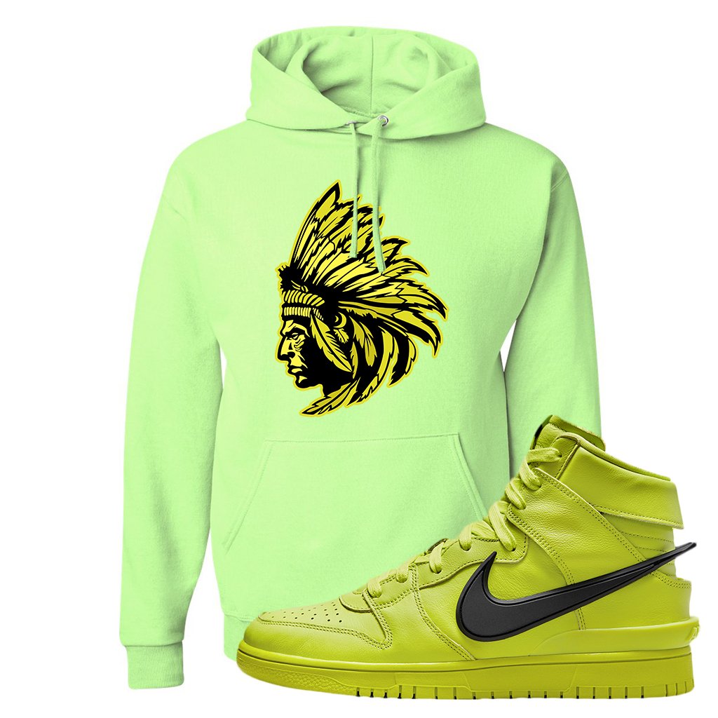 Atomic Green High Dunks Hoodie | Indian Chief, Safety Green