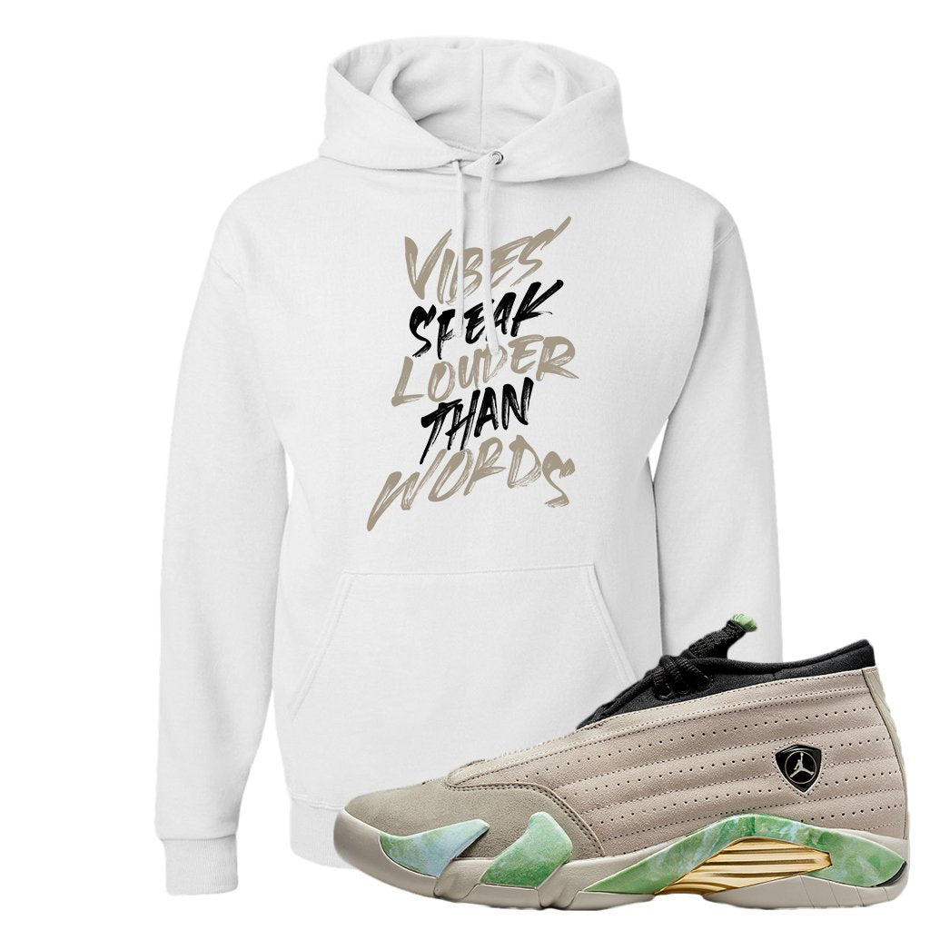 Fortune Low 14s Hoodie | Vibes Speak Louder Than Words, White