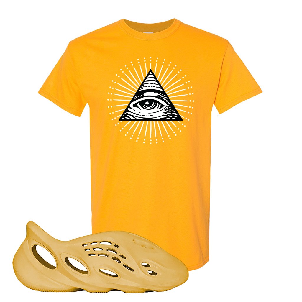 Yeezy Foam Runner Ochre T Shirt | All Seeing Eye, Gold