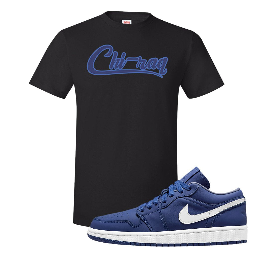 WMNS Dusty Blue Low 1s T Shirt | Chiraq, Black
