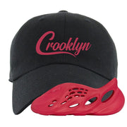 Vermillion Foam Runners Dad Hat | Crooklyn, Black