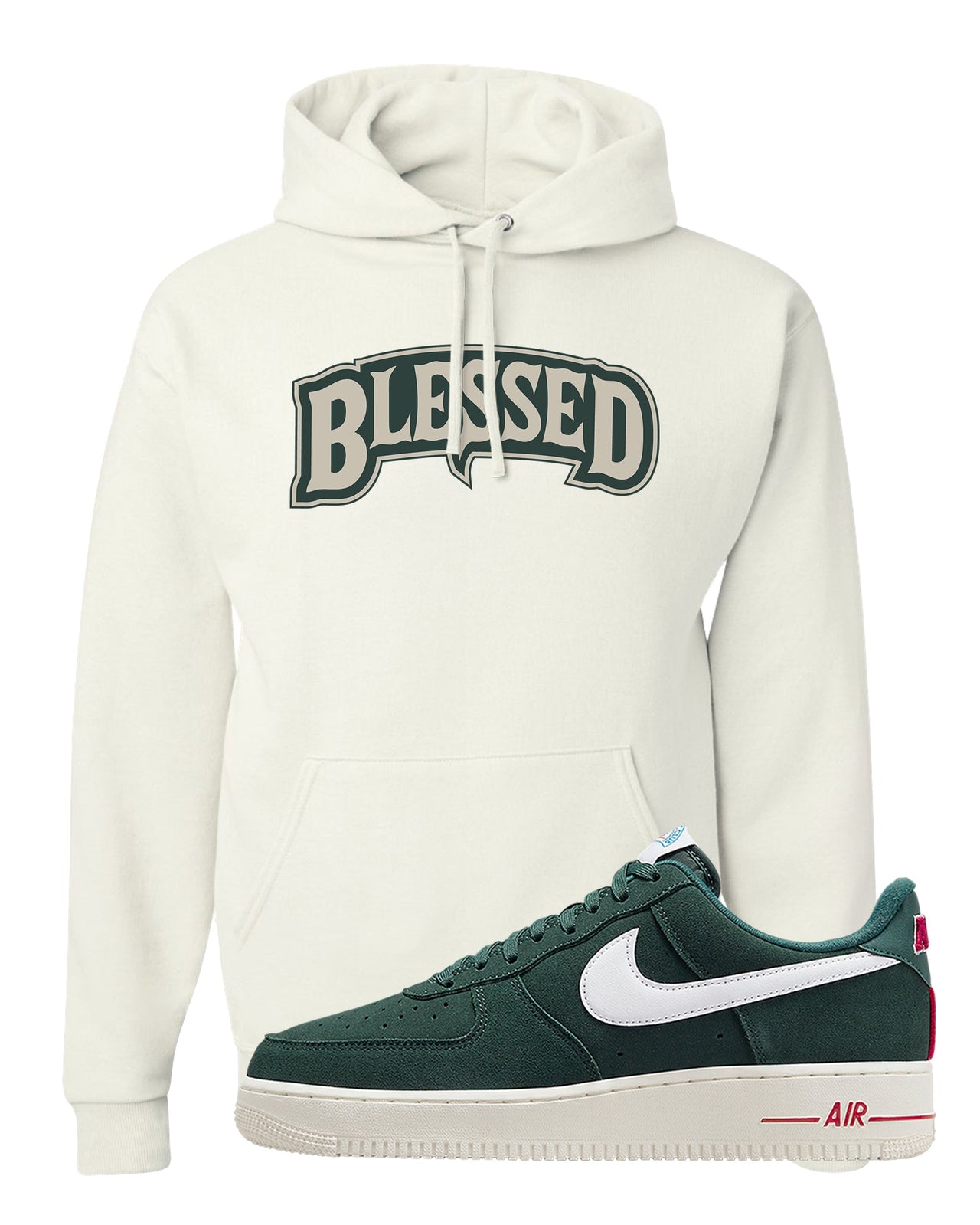 Athletic Club Low AF1s Hoodie | Blessed Arch, White