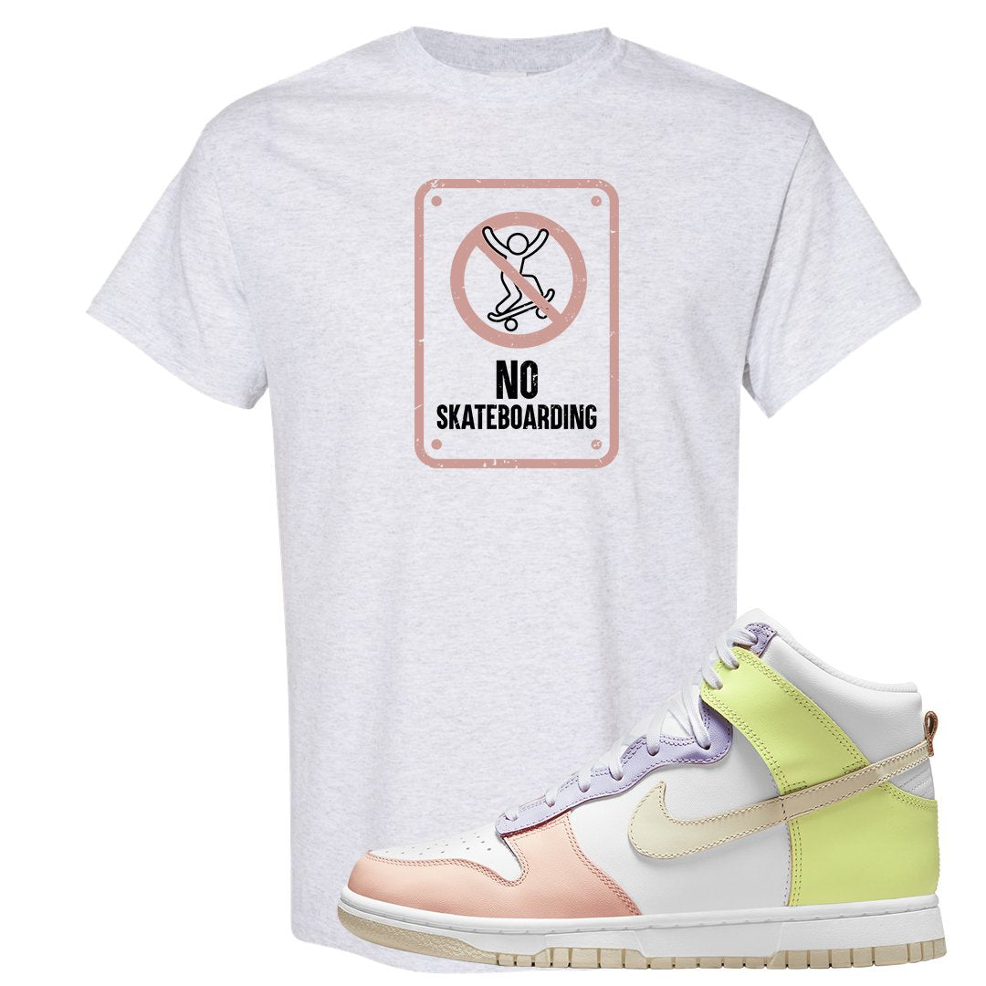 Cashmere High Dunks T Shirt | No Skating Sign, Ash