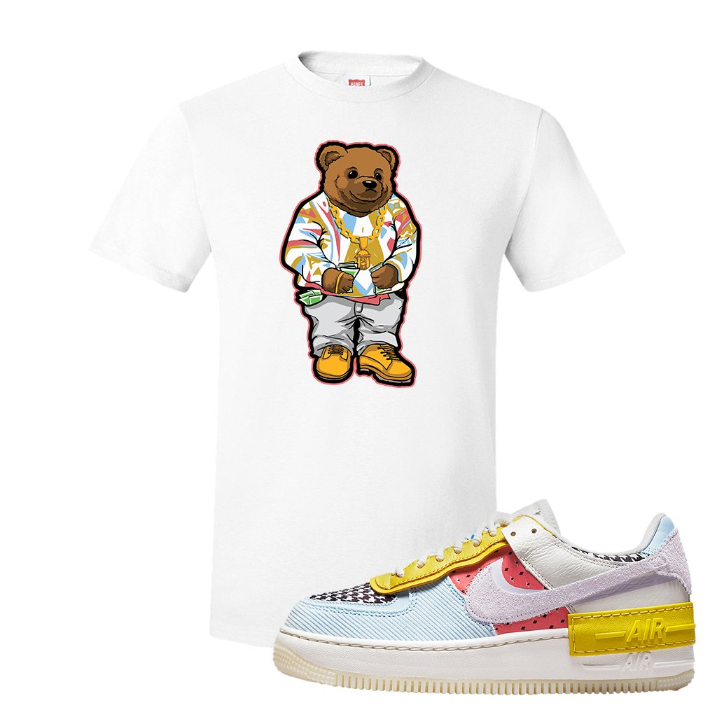 Air Force 1 Shadow Multi-Color T Shirt | Sweater Bear, White