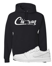 Triple White Golf Low 1s Hoodie | Chiraq, Black