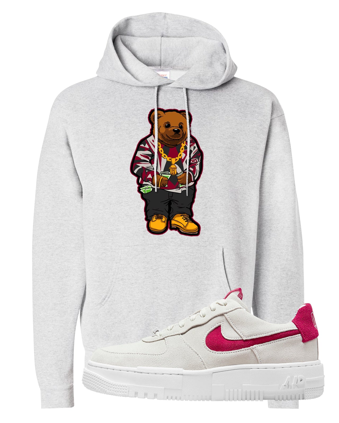 Mystic Hibiscus Pixel AF1s Hoodie | Sweater Bear, Ash