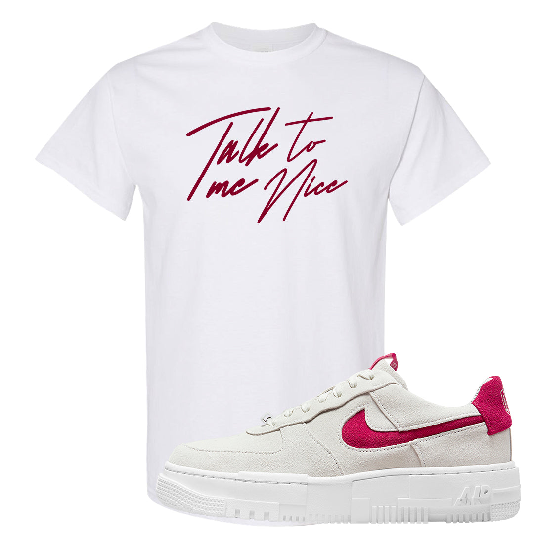 Mystic Hibiscus Pixel AF1s T Shirt | Talk To Me Nice, White