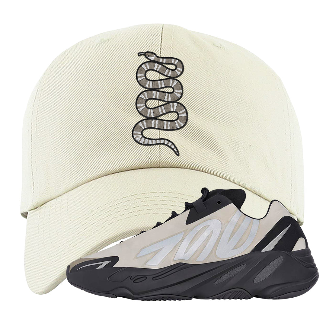 MNVN Bone 700s Dad Hat | Coiled Snake, White