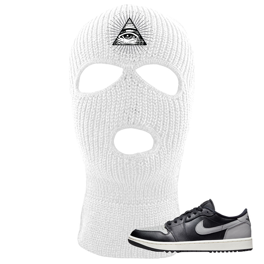 Shadow Golf Low 1s Ski Mask | All Seeing Eye, White