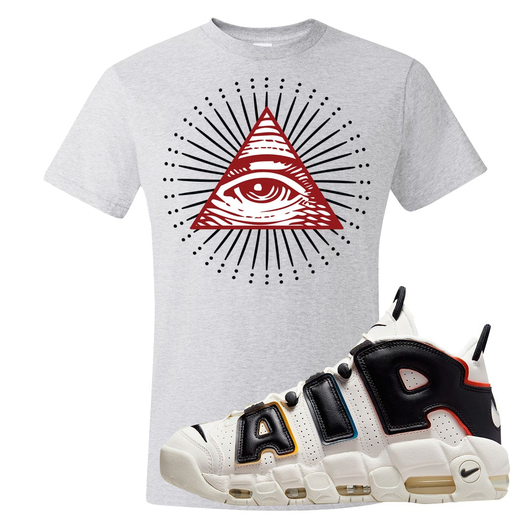 Multicolor Uptempos T Shirt | All Seeing Eye, Ash