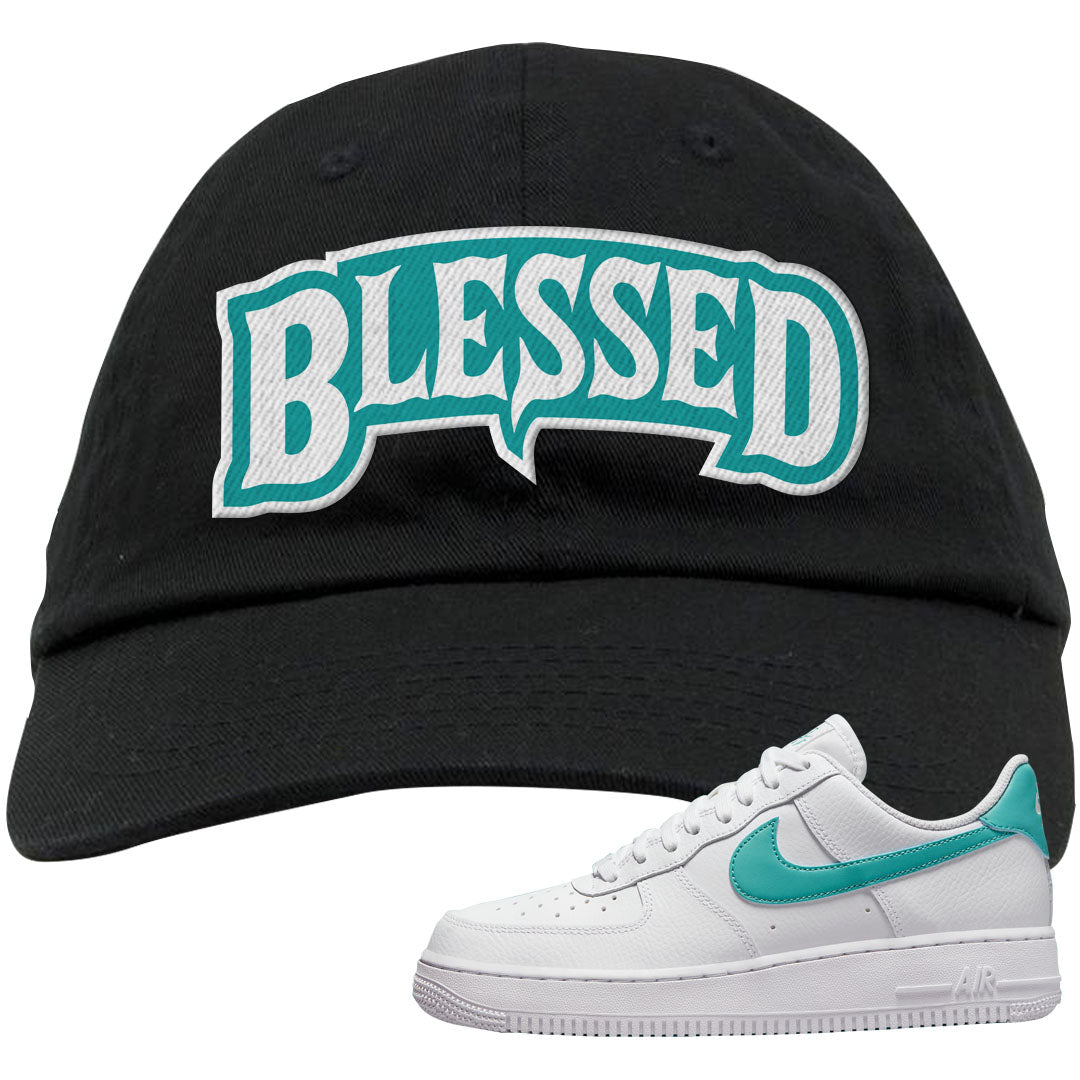 Washed Teal Low 1s Dad Hat | Blessed Arch, Black