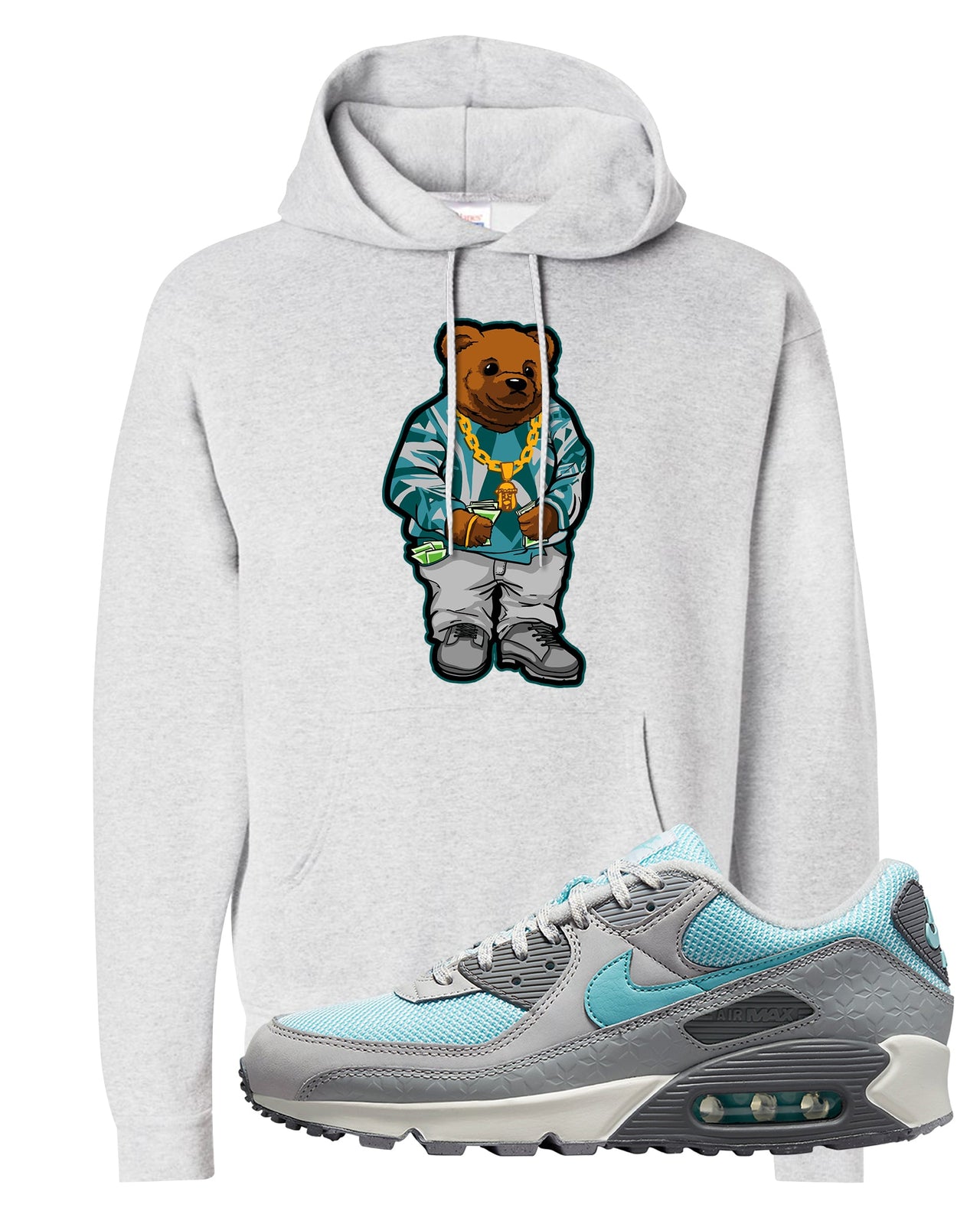 Snowflake 90s Hoodie | Sweater Bear, Ash