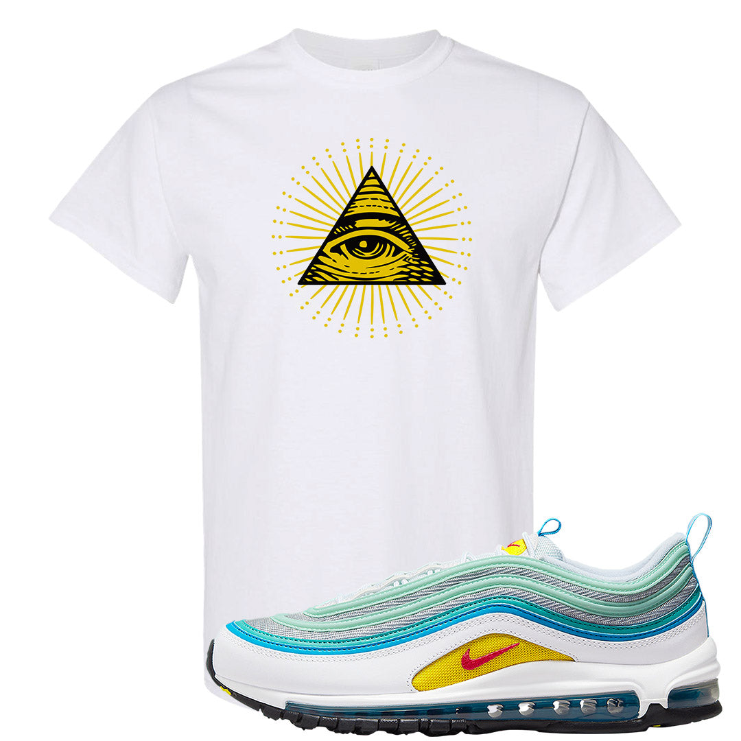 Spring Floral 97s T Shirt | All Seeing Eye, White