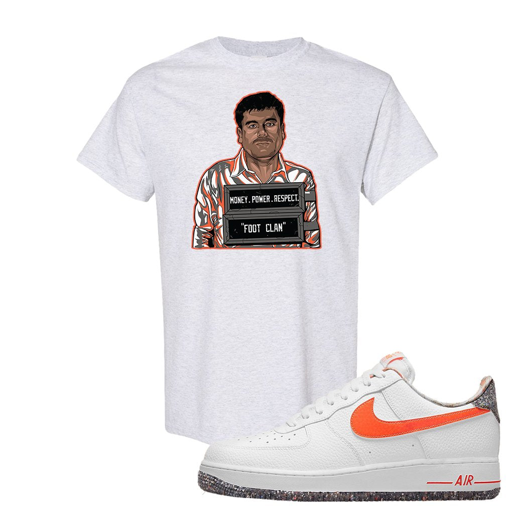 Air Force 1 Low Crimson Grind Rubber T Shirt | El Chapo Illustration, Ash