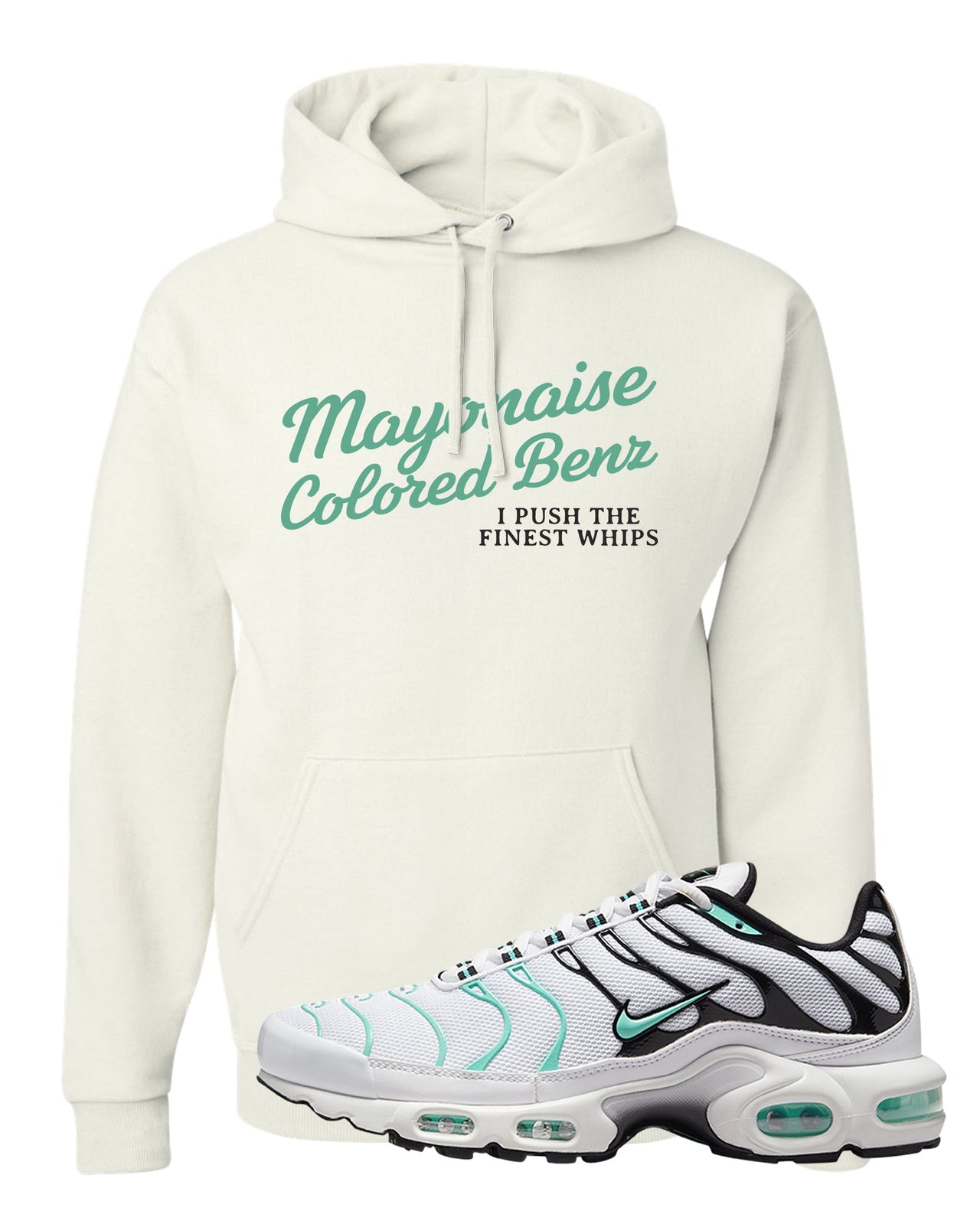Hyper Jade Pluses Hoodie | Mayonaise Colored Benz, White