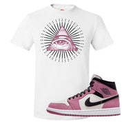 Berry Black White Mid 1s T Shirt | All Seeing Eye, White