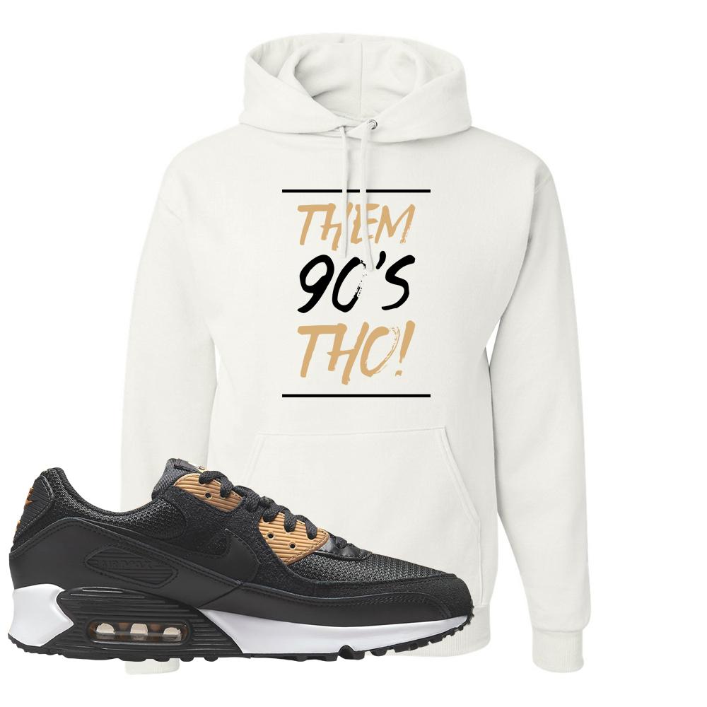 Air Max 90 Black Old Gold Hoodie | Them 90's Tho, White