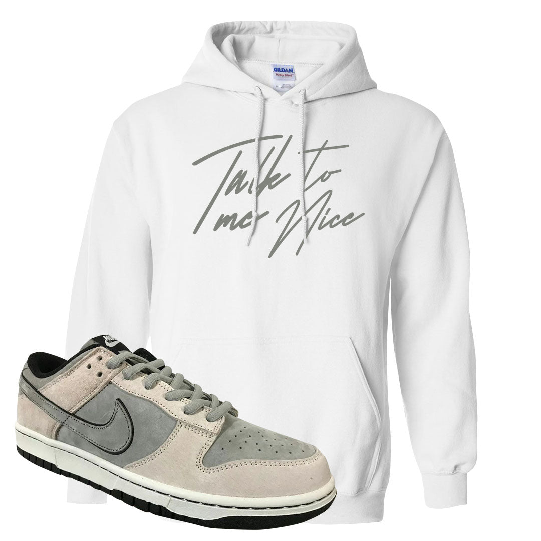 Rocky Earth Low Dunks Hoodie | Talk To Me Nice, White