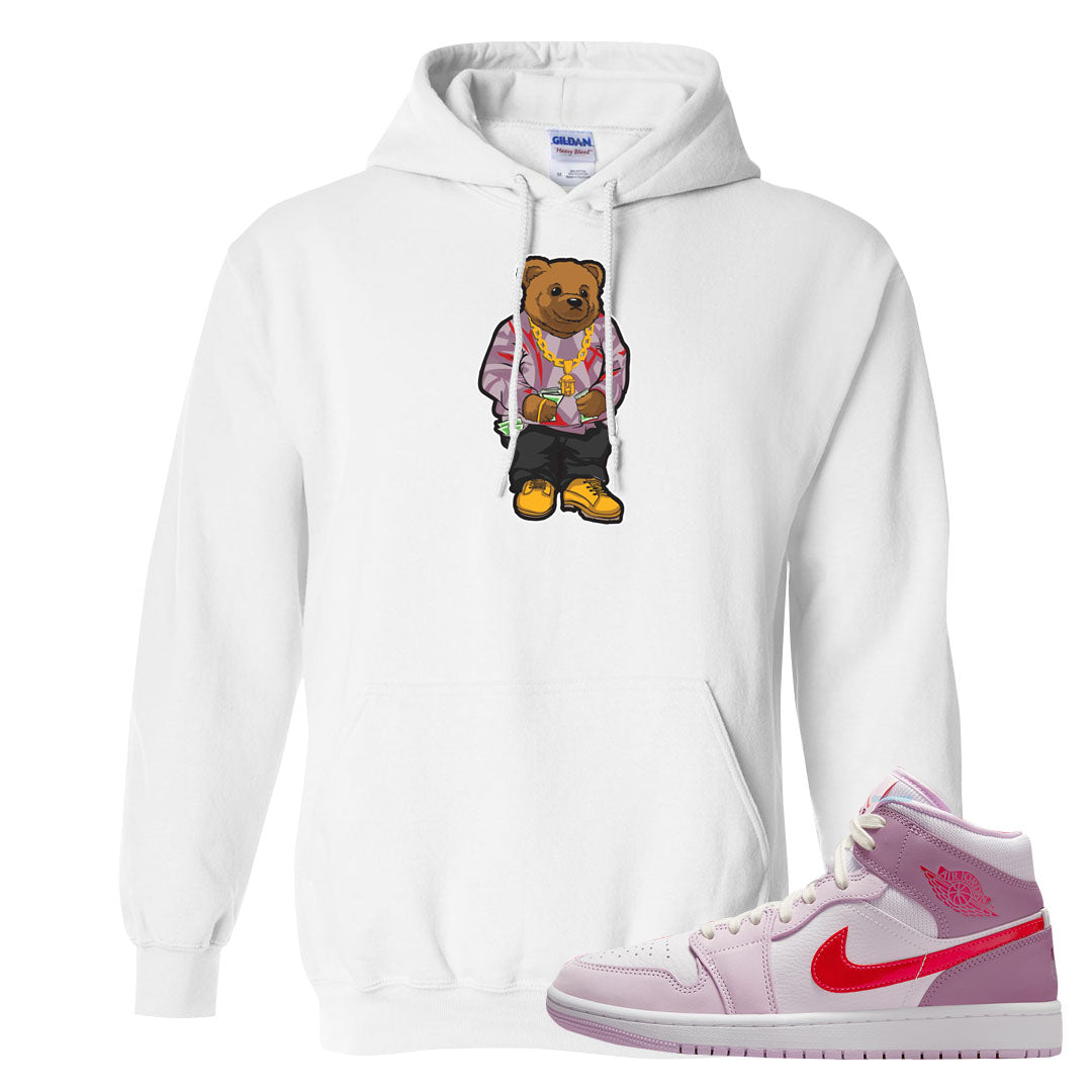 Valentine's Day Mid 1s Hoodie | Sweater Bear, White