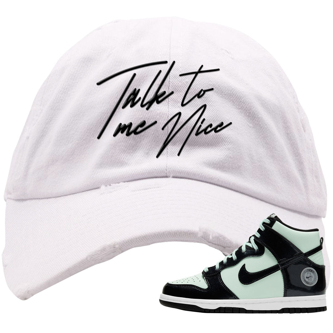 2022 All Star High Dunks Distressed Dad Hat | Talk To Me Nice, White