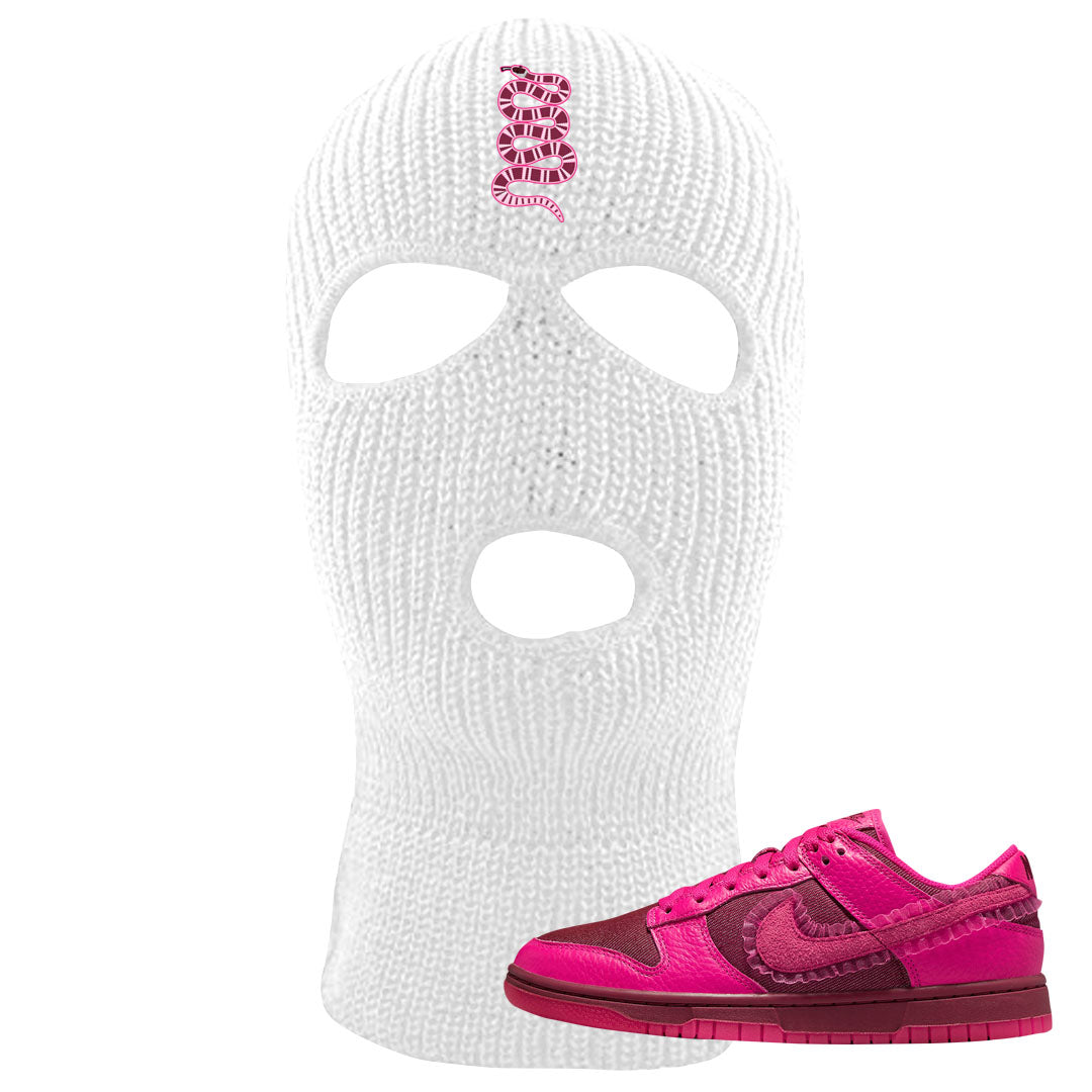 2022 Valentine's Day Low Dunks Ski Mask | Coiled Snake, White