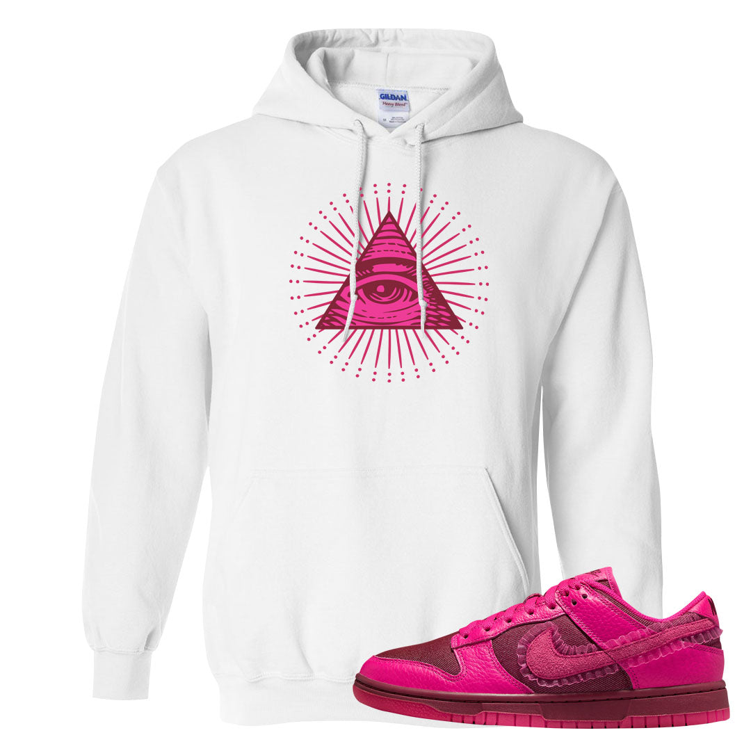2022 Valentine's Day Low Dunks Hoodie | All Seeing Eye, White