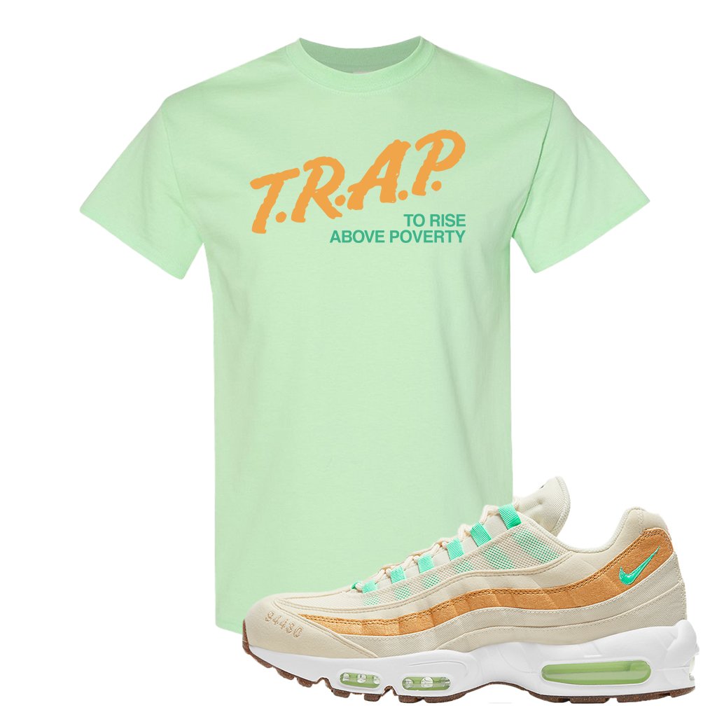 Happy Pineapple 95s T Shirt | Trap To Rise Above Poverty, Mint