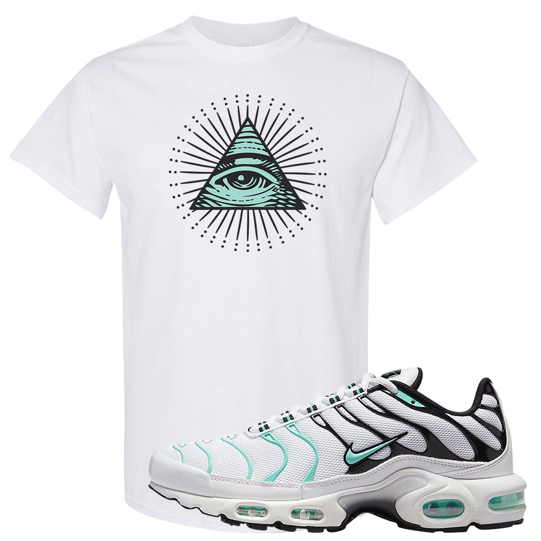 Hyper Jade Pluses T Shirt | All Seeing Eye, White