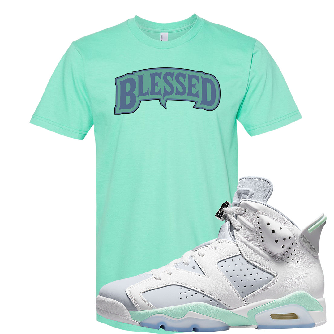 Mint Foam 6s T Shirt | Blessed Arch, Mint