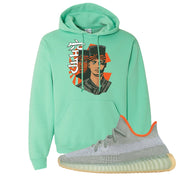 Yeezy 350 V2 Desert Sage Sneaker Pullover Hoodie | Kid N Karate | Cool Mint