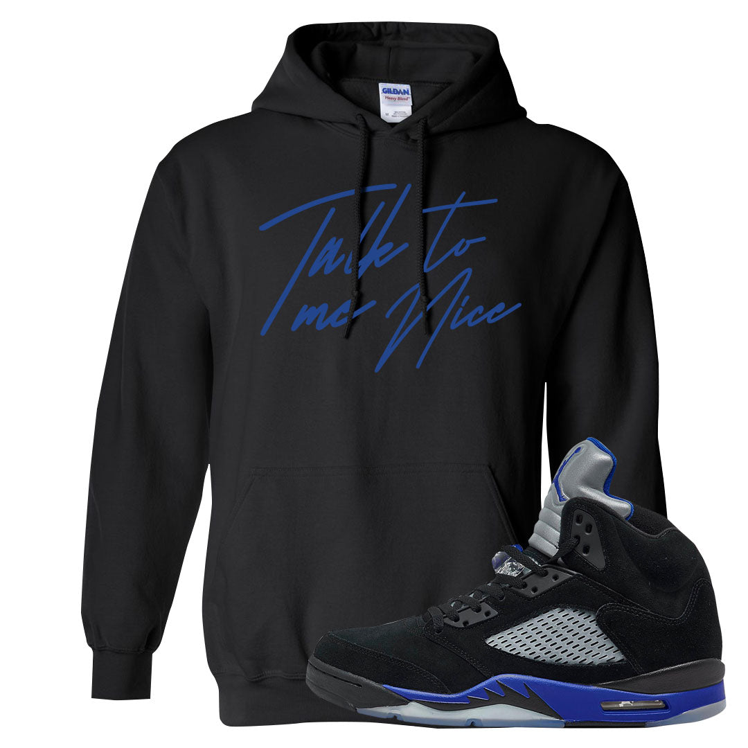 Racer Blue 5s Hoodie | Talk To Me Nice, Black