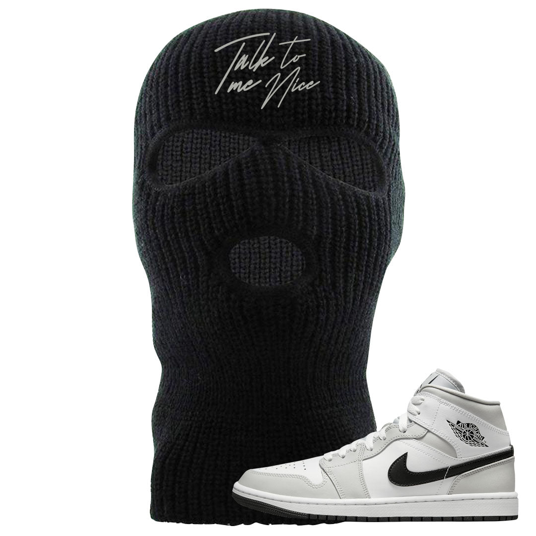 Light Smoke Grey Mid 1s Ski Mask | Talk To Me Nice, Black