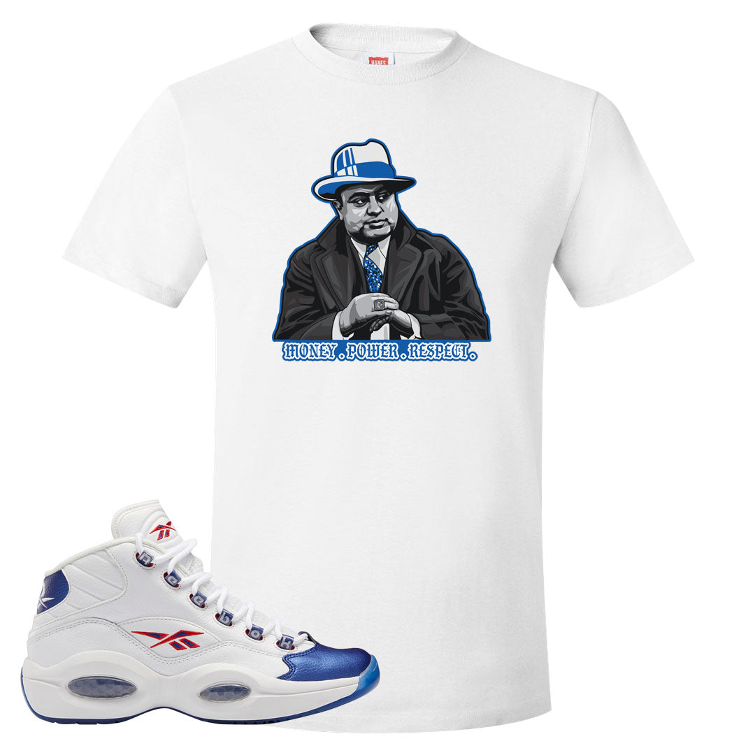 Blue Toe Question Mids T Shirt | Capone Illustration, White