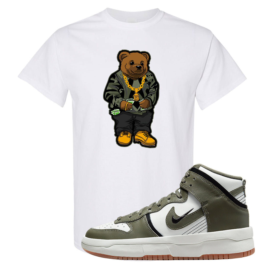 Cargo Khaki Rebel High Dunks T Shirt | Sweater Bear, White