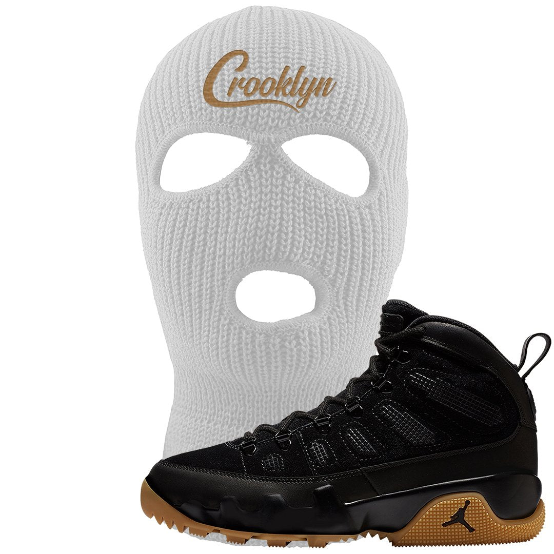 NRG Black Gum Boot 9s Ski Mask | Crooklyn, White