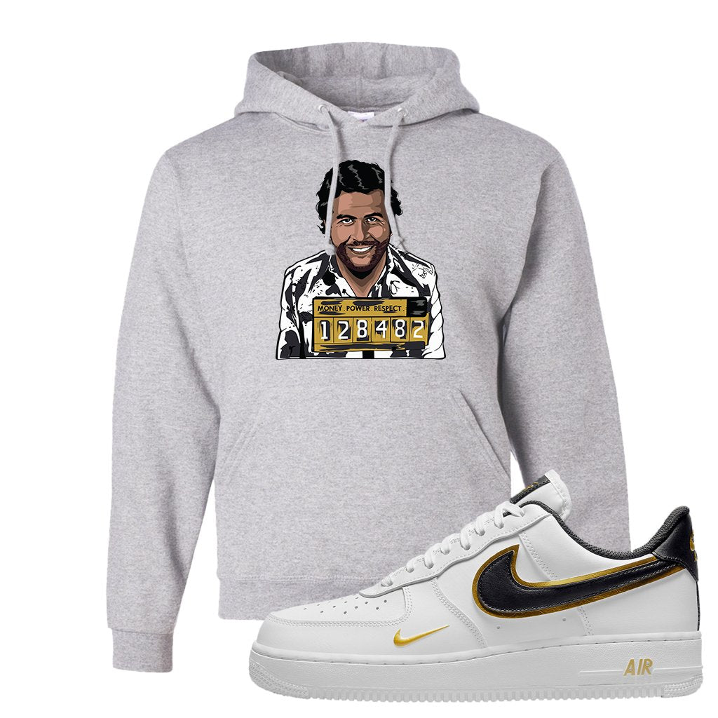 Air Force 1 Low White Gold Hoodie | Escobar Illustration, Ash
