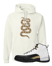 Royalty 12s Hoodie | Coiled Snake, White