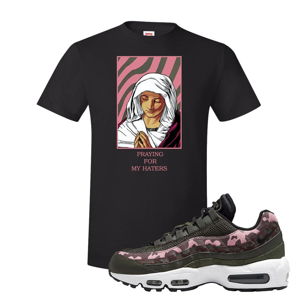 Olive Pink Camo 95s T Shirt | God Told Me, Black