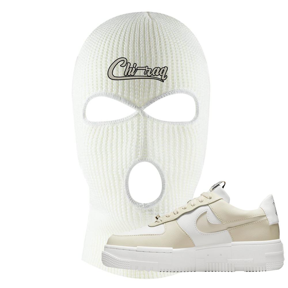 Pixel Cream White Force 1s Ski Mask | Chiraq, White