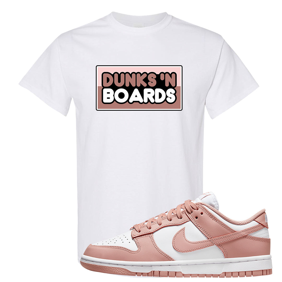 Rose Whisper Low Dunks T Shirt | Dunks N Boards, White