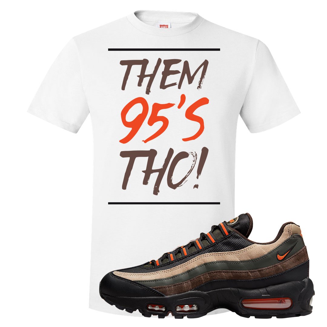 Dark Army Orange Blaze 95s T Shirt | Them 95's Tho, White