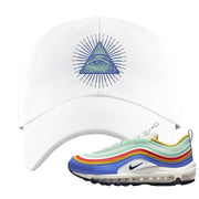 Multicolor 97s Dad Hat | All Seeing Eye, White