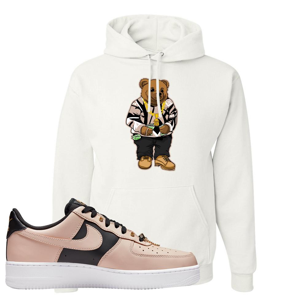 Air Force 1 Low Bling Tan Leather Hoodie | Sweater Bear, White