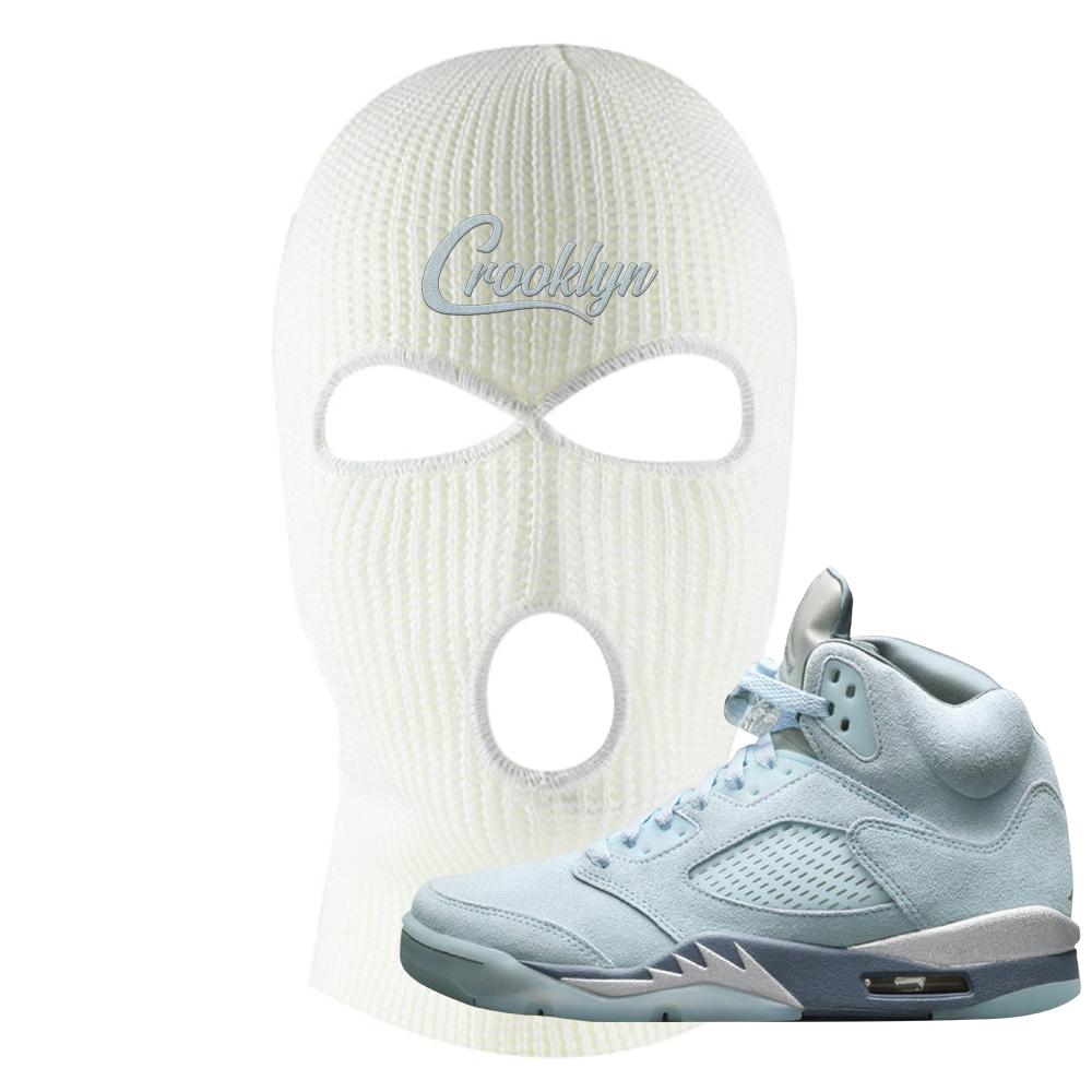 Blue Bird 5s Ski Mask | Crooklyn, White