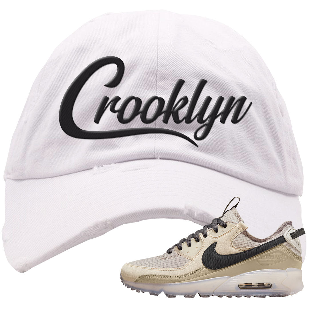Terrascape Rattan 90s Distressed Dad Hat | Crooklyn, White