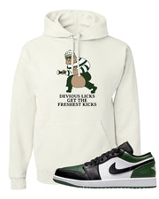 Green Toe Low 1s Hoodie | Devious Licks, White