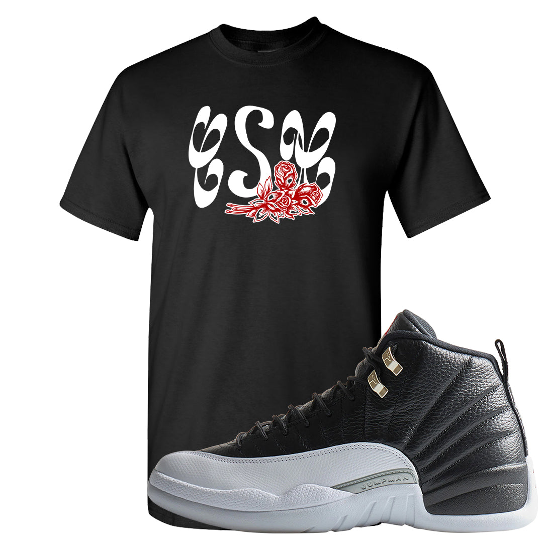Playoff 12s T Shirt | Certified Sneakerhead, Black