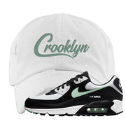 Black Mint 90s Distressed Dad Hat | Crooklyn, White