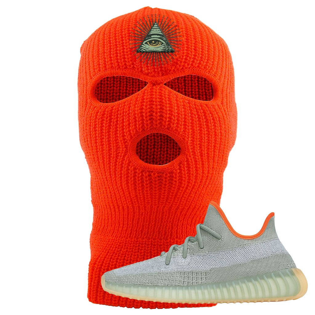 Yeezy 350 V2 Desert Sage Sneaker Ski Mask | All Seeing Eye | Safety Orange