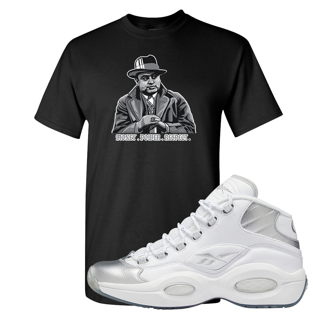 25th Anniversary Mid Questions T Shirt | Capone Illustration, Black